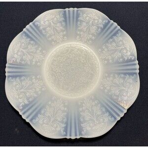 Macbeth Evans American Sweetheart Monax White Milk Glass Opaque Plate Vintage